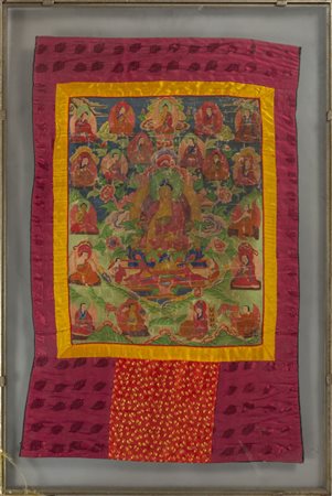 Tanti Buddha, tanka, Tibet sec.XX<br>cm. 45x57