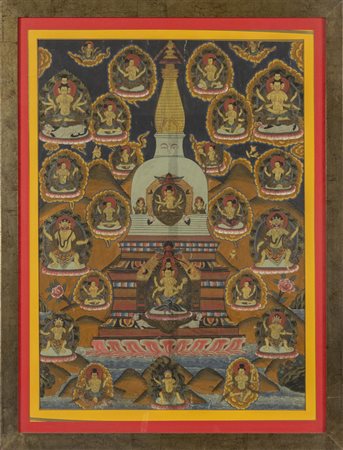 Tara d'oro, tanka, Tibet sec.XX<br>cm. 52x74