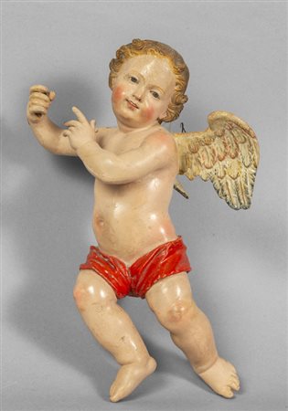 Angioletto, scultura in legno intagliato e 