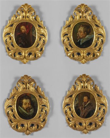 Quattro dipinti, due su rame e due su tavola, 