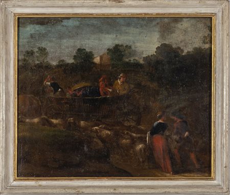 Scuola genovese sec.XVIII "Scena pastorale con 