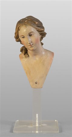 Giovane donna, testa in terracotta con occhi in 