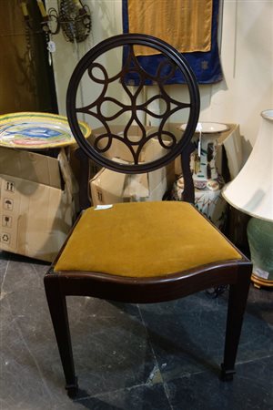 # Coppia di poltrone e coppia di sedie in mogano, 