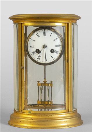 Officier in bronzo dorato e vetro<br>h.cm.27