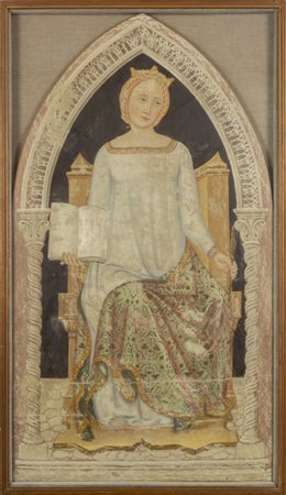 Santa con libro, strappo di affresco, 