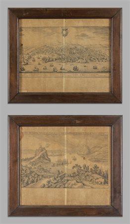 Veduta di Lerici e del porto di Genova, due 