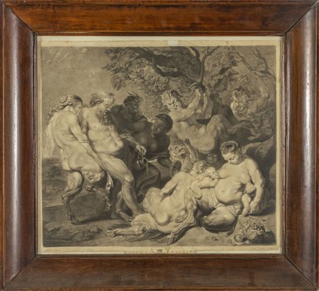 Baccanale, stampa da Rubens<br>cm. 48x40