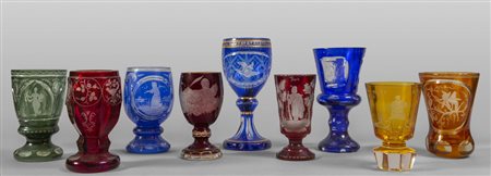 # Nove bicchieri in cristallo di Boemia in 