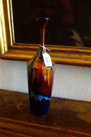 Vaso a bottiglia in ceramica invetriata, f.to San 