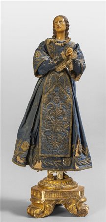 Madonna con vestito blu, scultura in cera, Napoli 