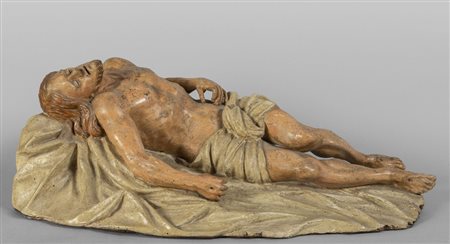 Cristo deposto, scultura in legno intagliato e 