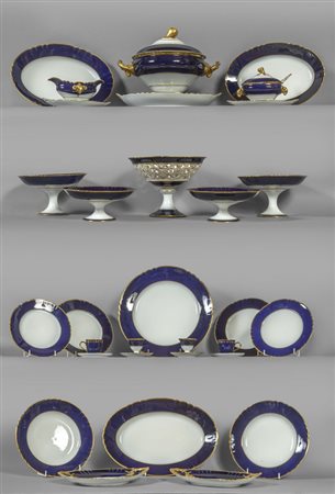 Servizio di piatti in porcellana Ginori bianca e 