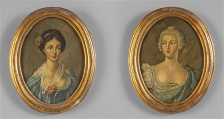 Scuola italiana inizi sec.XX "Ritratti femminili" 