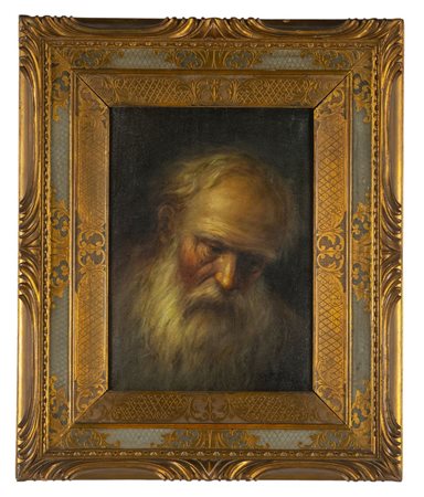 "Uomo con barba" olio, sec.XX<br>cm. 29x39