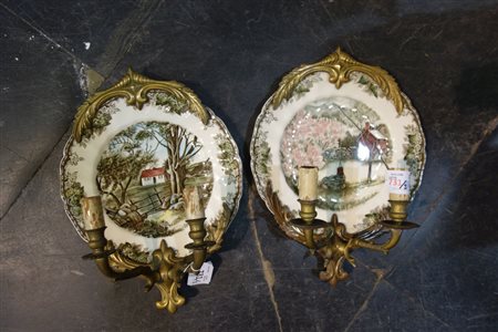 Coppia di piatti inglesi in terraglia 