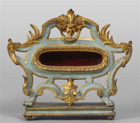 Reliquiario Luigi XIV in legno intagliato e 