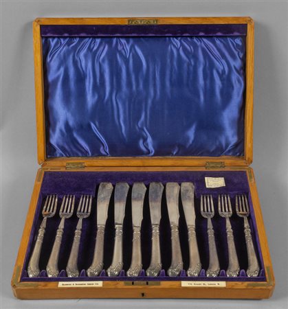 Servizio di posate da pesce per sei in argento, 