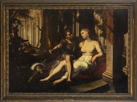 Scuola veneta sec.XVIII "Scena classica" olio, 