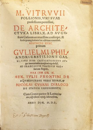 M.Vitruvio, "De Architetura" anno 1550