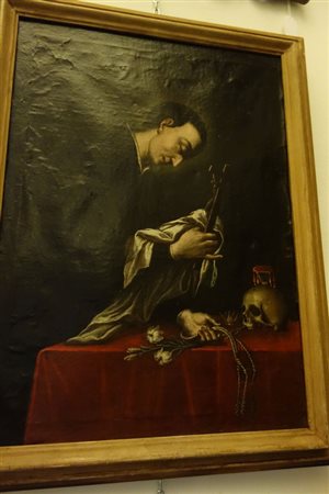 Scuola lombarda sec.XVII "San Carlo" olio<br>cm. 