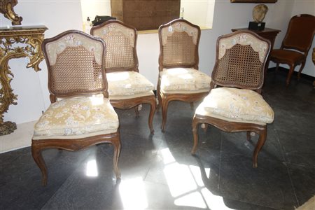 Quattro sedie con cannè, Genova se.XVIII