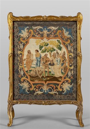 Paracamino Napoleone III in legno intagliato e 