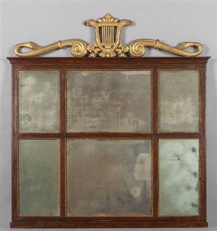 Originale caminiera neoclassica a sei specchi con 