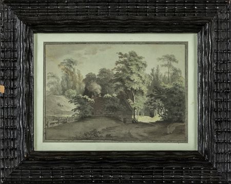 Fattoria nel bosco<br>disegno a matita su carta, 