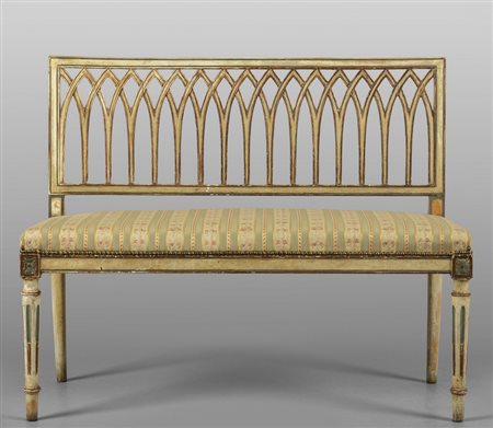 Divanetto Direttorio decorato in policromia, 