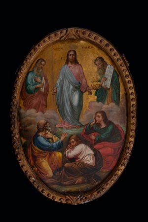 icona ovale con fondo oro, datata sul retro 