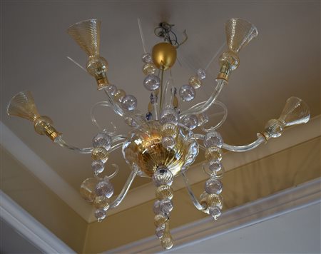 Murano lampadario in vetro a 6 luci