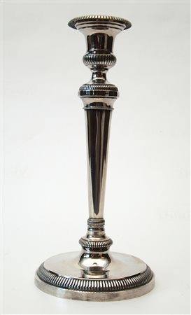 candeliere in argento Torino sec.XIX<br>h 27cm