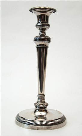 candeliere in argento Torino sec.XIX<br>h 27cm