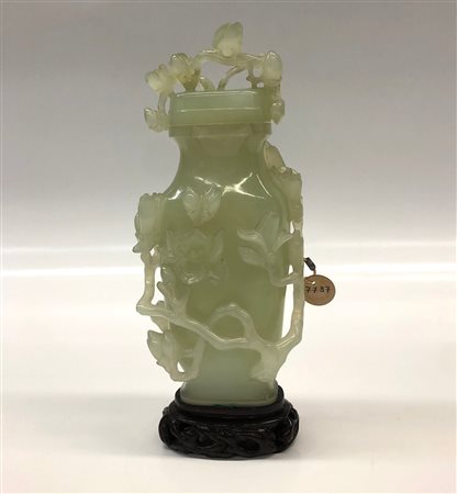 Cina vaso in pietra verde<br>cm.x h. 21