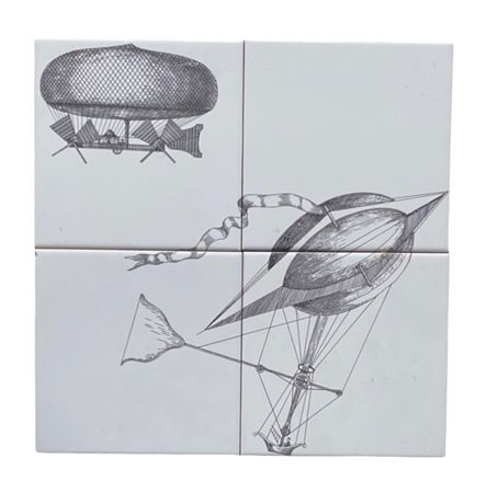 piastrelle in ceramica decorata con macchine 