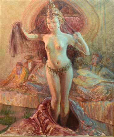 DIPINTO (-) <br>olio su tela raff.odalisca 