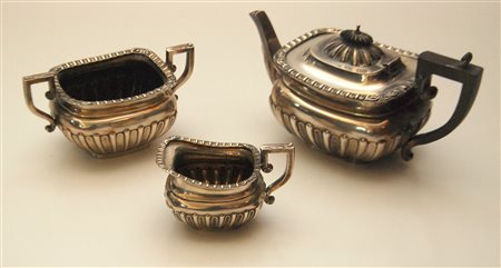 servizio 3 pezzi in argento, titolo 925, città di 