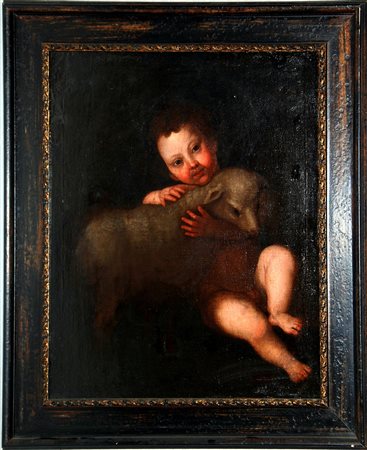 olio su tela raff.San Giovannino con pecora 