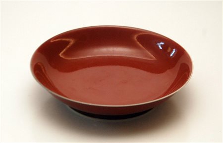 Cina piatto in porcellana color mattone<br>dm 