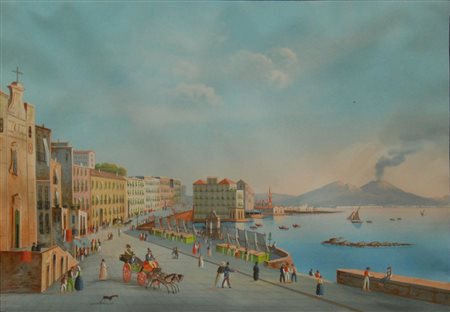 DIPINTO (-) <br>Gouache napoletana raff."Santa 