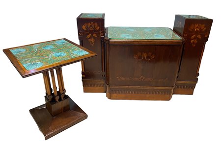 Eugenio Quarti 1867-1929 scrivania con tavolo 