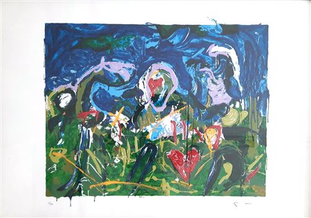 Mario Schifano “Il giardino dei cuori” 1996