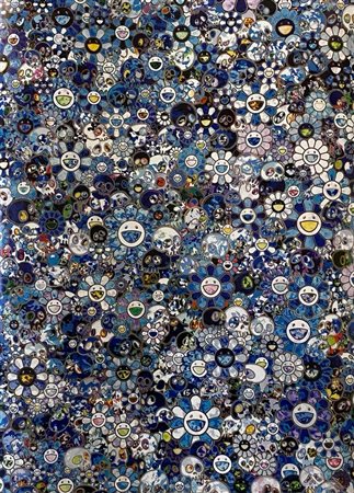 Takashi Murakami ”Skulls & Flowers Blue”