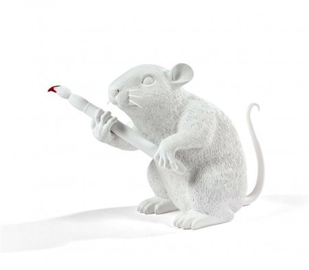 Banksy Brandalism “Love Rat (blanc)” 2016