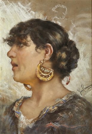 CERCONE ETTORE (1850 - 1911) - Ritratto di donna.