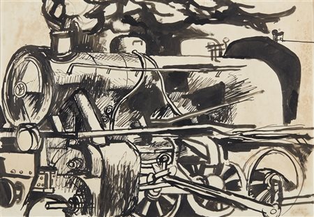 GUTTUSO RENATO (1912 - 1987) - La locomotiva.