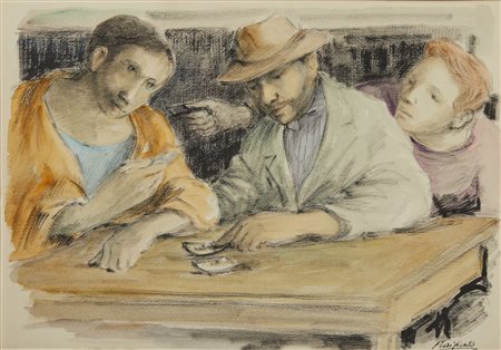 PURIFICATO DOMENICO (1915 - 1984) - I tre giocatori.