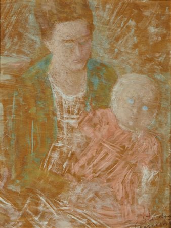 SEMEGHINI PIO (1878 - 1964) - Fanciulla con bambola.