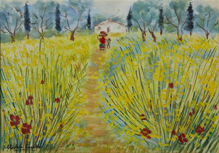CASCELLA MICHELE (1892 - 1989) - Sentiero tra le ginestre.