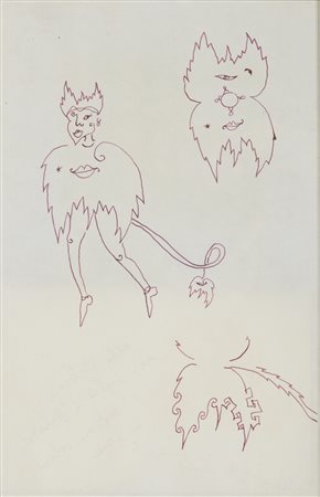 ONTANI LUIGI (n. 1943) - Per foglia d'Ontano costume volante in aria.